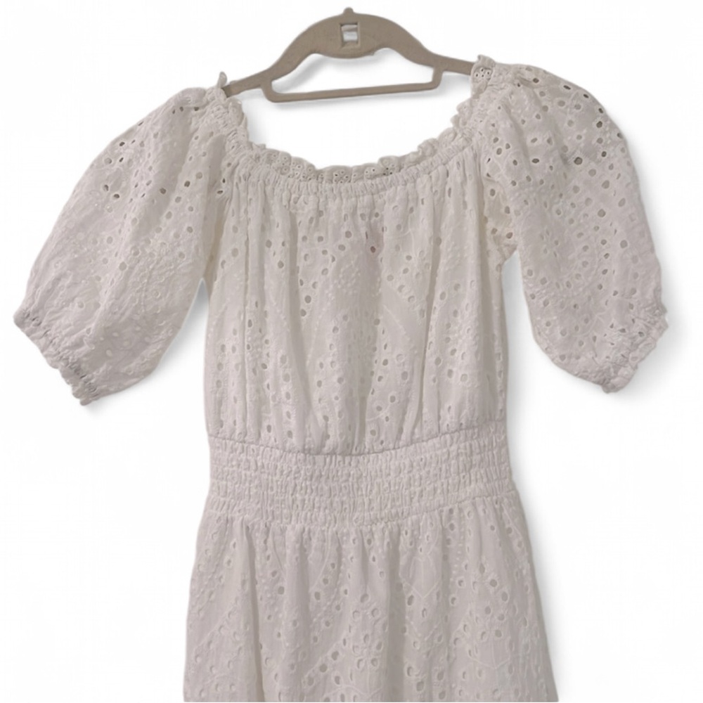 Betsey Johnson Off Shoulder Eyelet Lace Dress White XS - Picture 5 of 12
